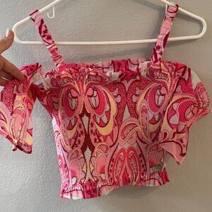 Guess Pink Patterned Kids Blouse